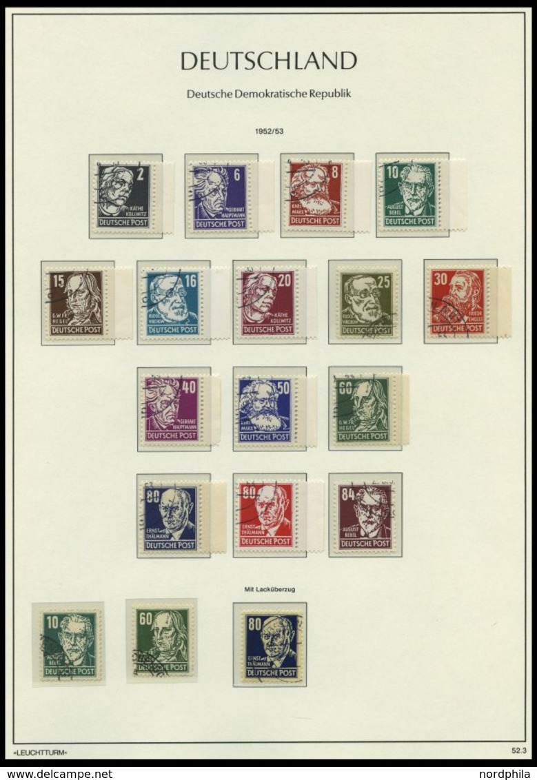 SAMMLUNGEN O, 1949-1990, Komplette Gestempelte Saubere Sammlung DDR In 4 Leuchtturm Falzlosalben, Prachtsammlung - Colecciones