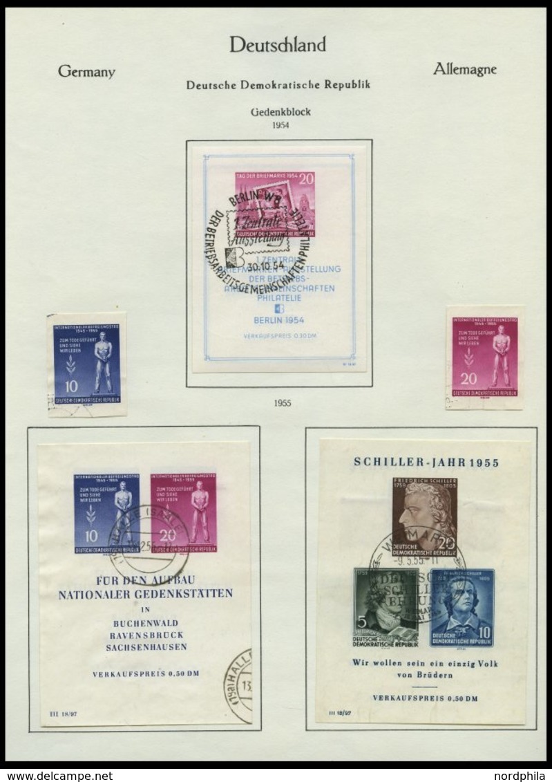 SAMMLUNGEN O, Gestempelter Sammlungsteil DDR Von 1949-55, Bis Auf Block 7,8/9 Und 13 Sowie Mi.Nr. 327-41 Komplett, Feins - Collections