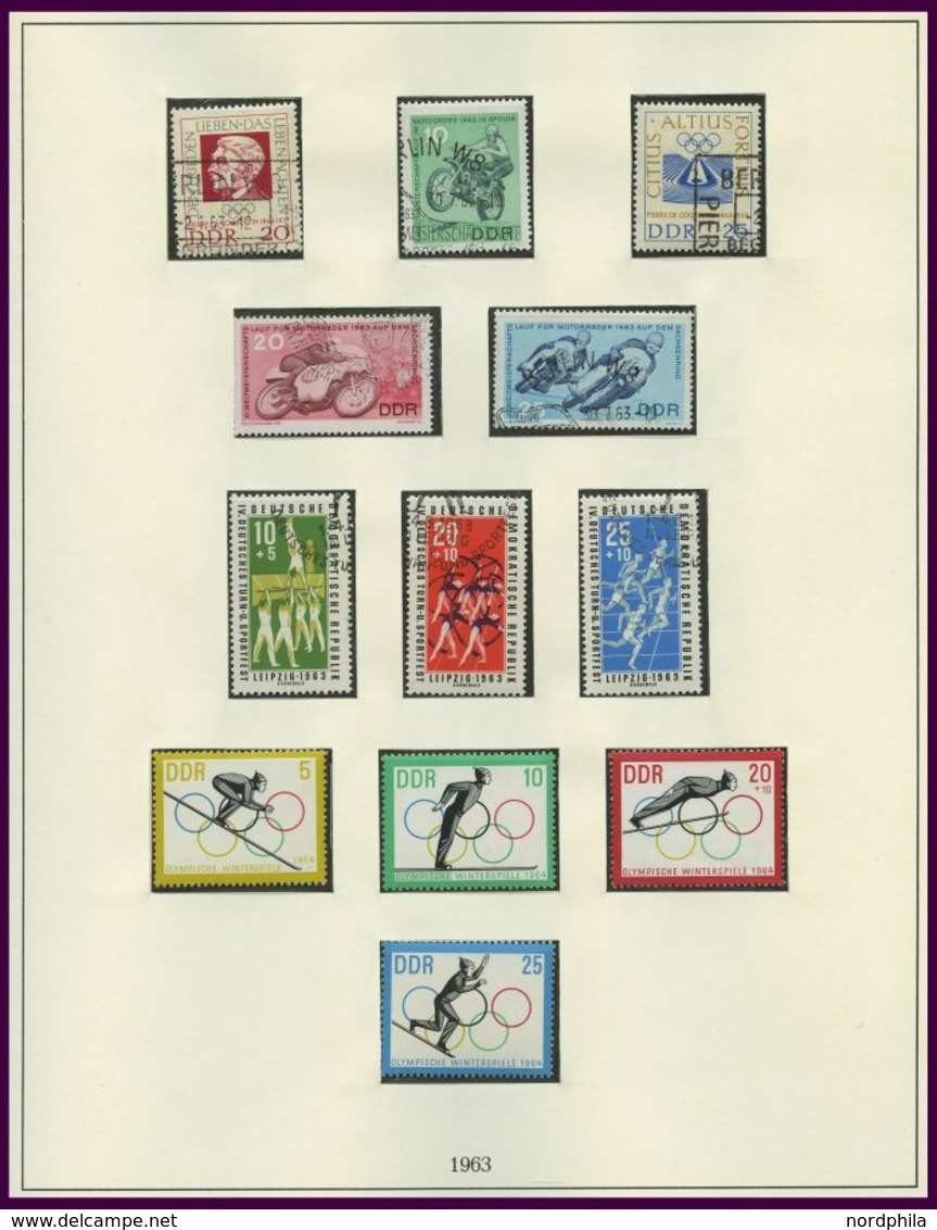 SAMMLUNGEN **, O, überwiegend Postfrische Sammlung DDR Von 1963-76 In 2 Lindner Falzlosalben, Bis Auf Wenige Werte Kompl - Collezioni