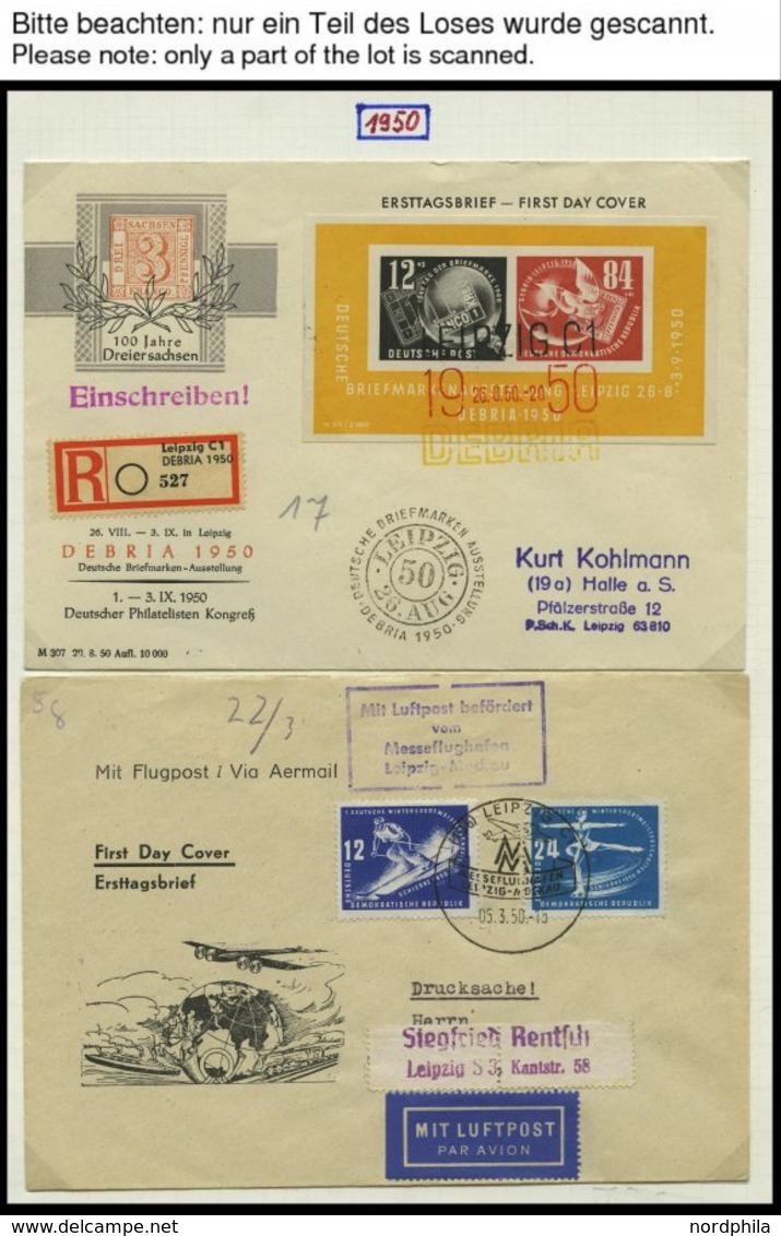 SAMMLUNGEN 1949-1990, Reichhaltige Briefsammlung In 11 Dicken Bänden, Meist FDC Und Portogerechte Einschreibbriefe, Auch - Collezioni