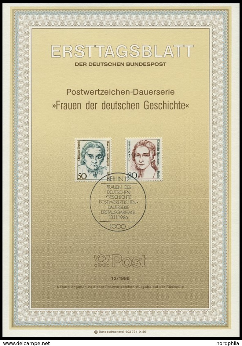 ERSTTAGSBLÄTTER 750-71 BrfStk, 1986, Kompletter Jahrgang, ETB 1 - 12/86, Pracht - Sonstige & Ohne Zuordnung