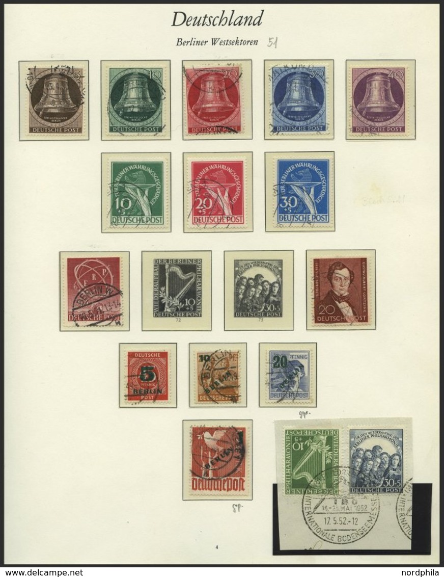 SAMMLUNGEN O, Bis Auf Bl. 1 Komplette Gestempelte Sammlung Bis 1990, Schwarzaufdruck Meist Mit Stempel BERLIN W 30n (wir - Collections