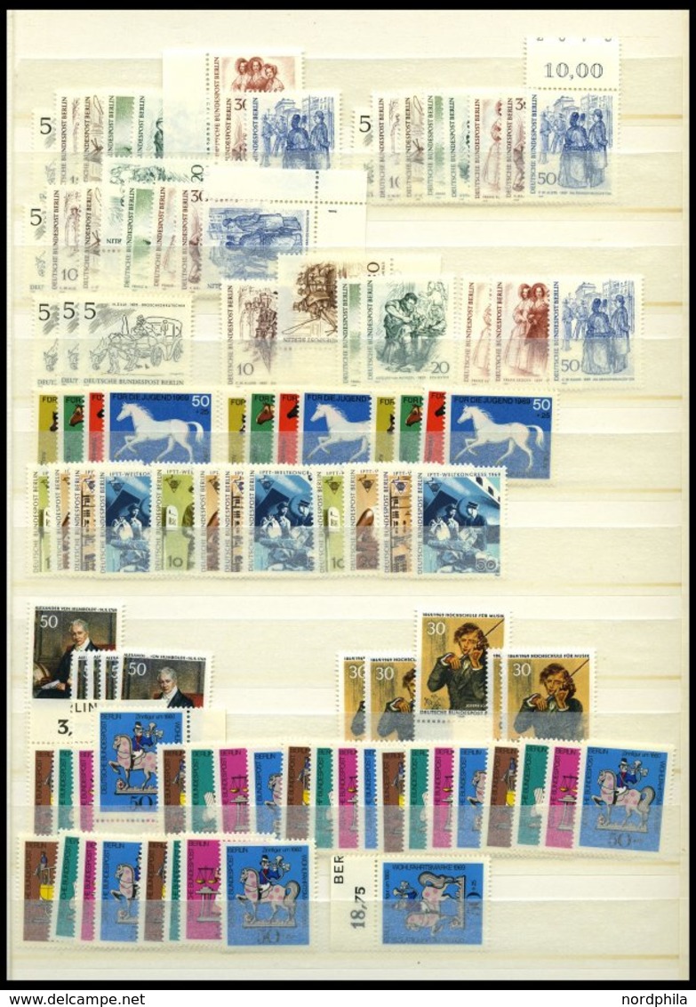 LOTS **, Sauber Gesteckte Dublettenpartie Berlin Von 1969-81 Auf Einsteckseiten, Prachterhaltung - Used Stamps