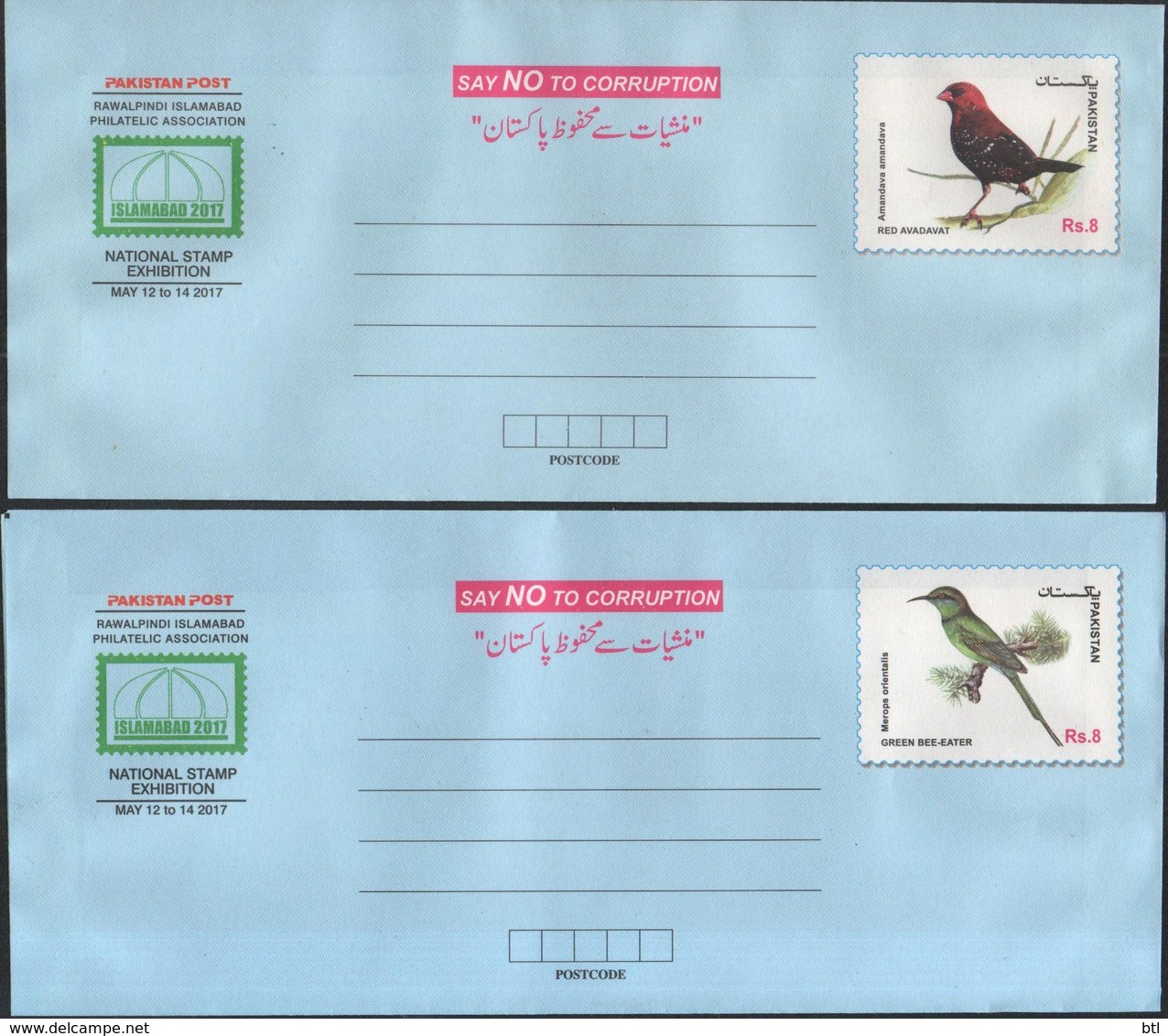 1st Series Commemorative Complete Set Of 8 Different Birds Postal Envelopes (Limited Edition) - Other & Unclassified