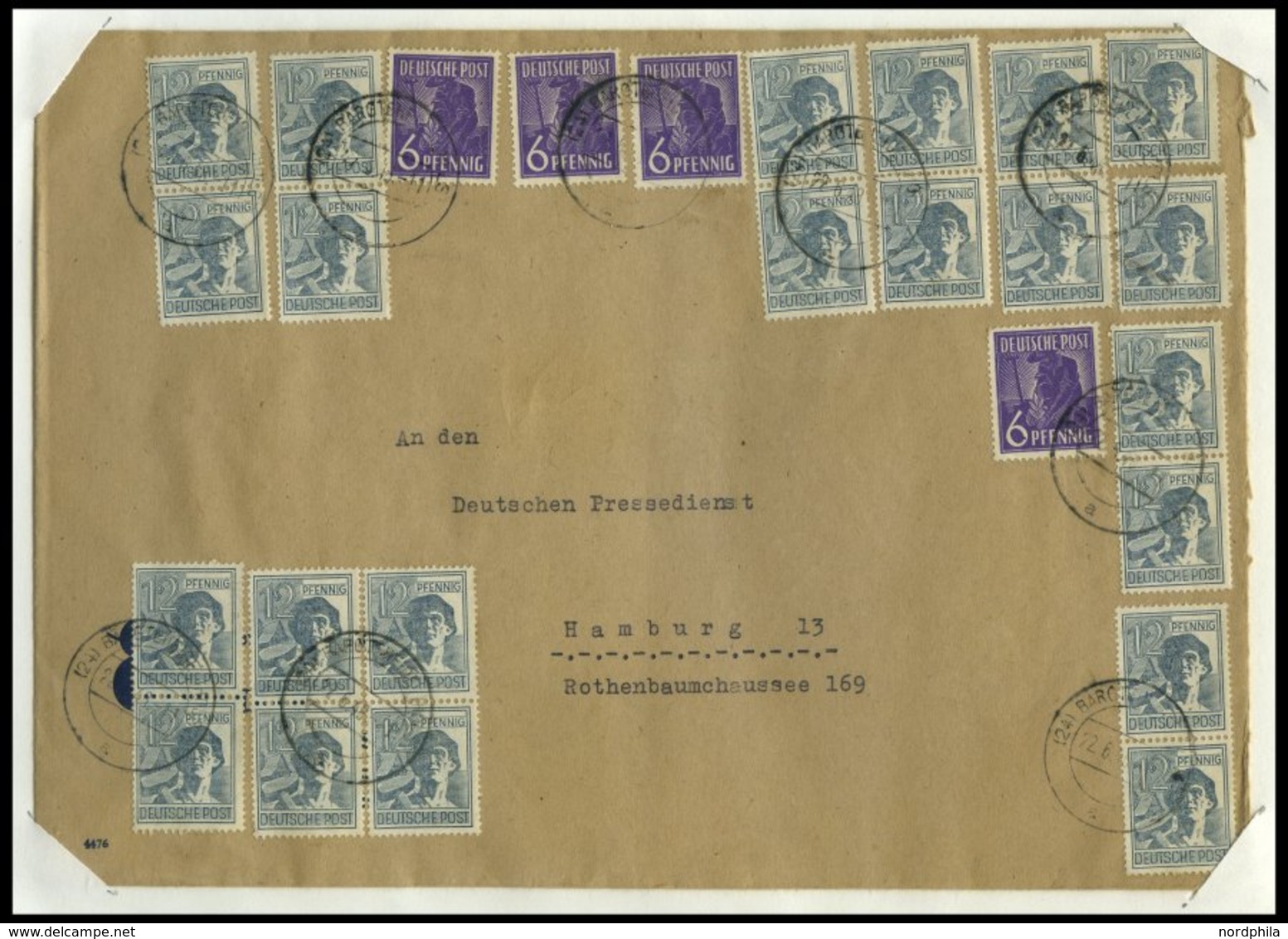 AMERIK. U. BRITISCHE ZONE Brief , 21/2.6.1948, Partie Von 37 Meist Verschiedenen Zehnfachfrankaturen, Dabei Auch Mischfr - Otros & Sin Clasificación