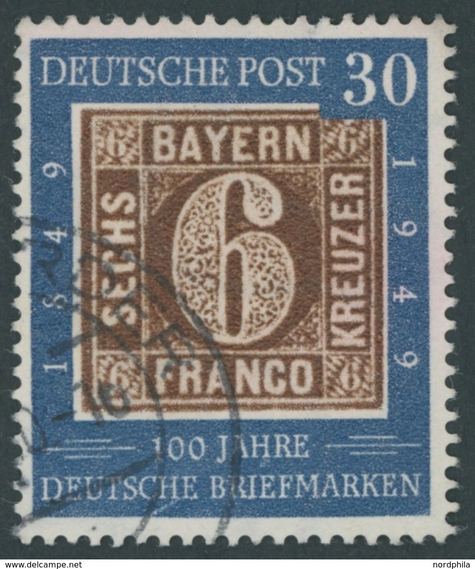 BUNDESREPUBLIK 115VI O, 1949, 30 Pf. 100 Jahre Briefmarken Mit Plattenfehler Weißer Schrägstrich Unter CH Im Unteren Deu - Usati