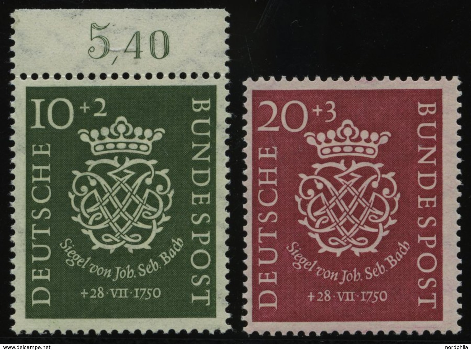 BUNDESREPUBLIK 121/2 **, 1950, Bach, Pracht, Mi. 130.- - Usados