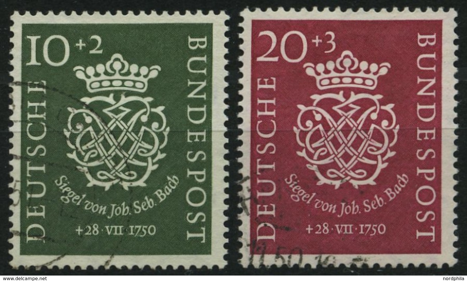 BUNDESREPUBLIK 121/2 O, 1950, Bach, Pracht, Mi. 100.- - Usados