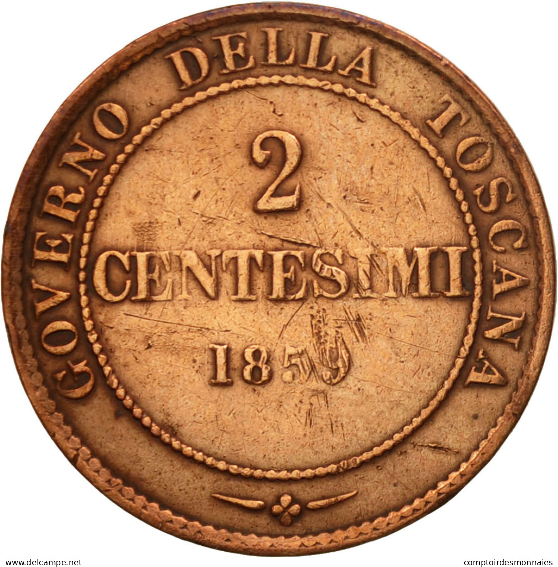 Monnaie, États Italiens, TUSCANY, Provisional Government, 2 Centesimi, 1859 - Lehnsgeld