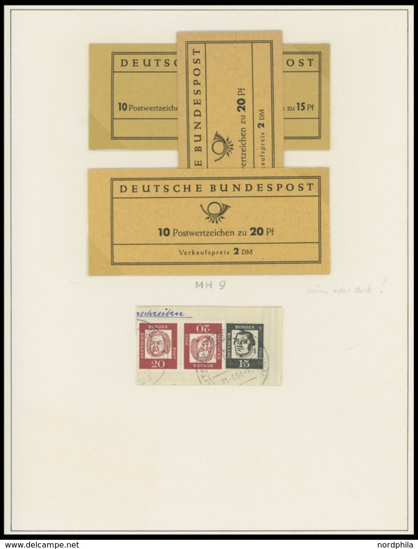 ZUSAMMENDRUCKE a. W 2-K 7 **,*,o , 1951-68, Partie meist verschiedener Zusammendrucke mit Markenheftchen, Heftchenblätte