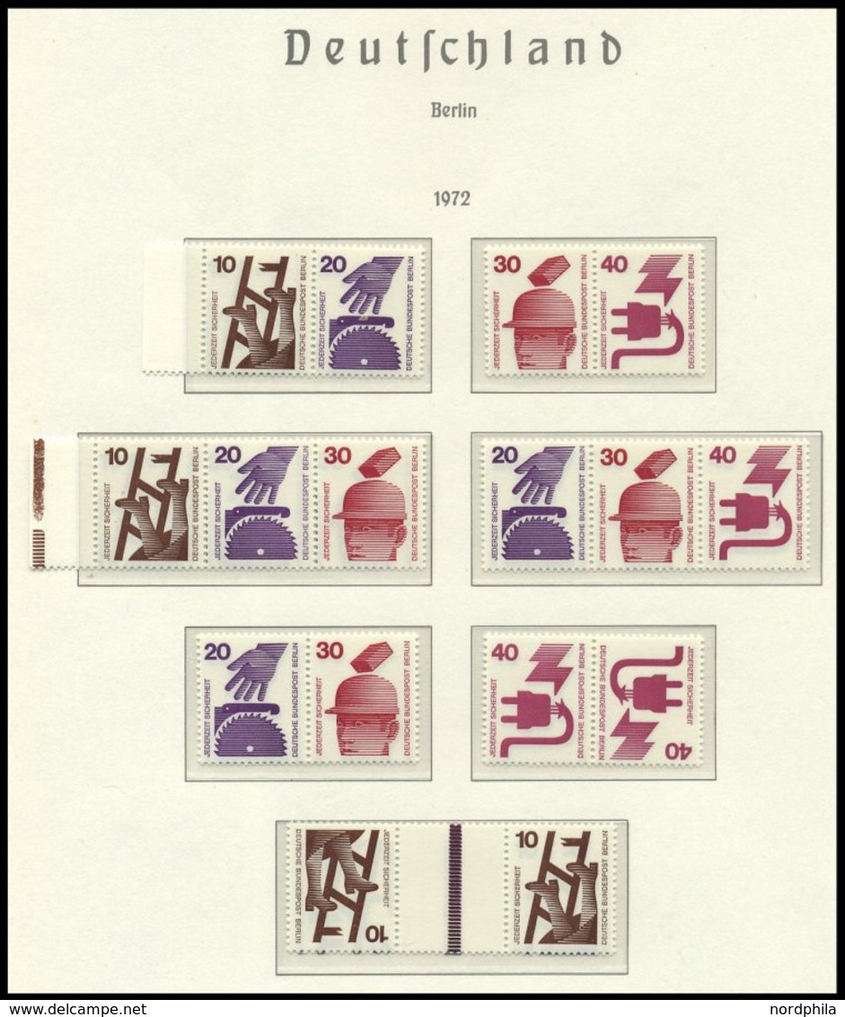 ZUSAMMENDRUCKE **, 1972/4, Unfallverhütung, Kleine Komplette Partie Der Mi.Nr. W 38 - KZ 9b, 695/6, 698/9C/D Einzelmarke - Usati