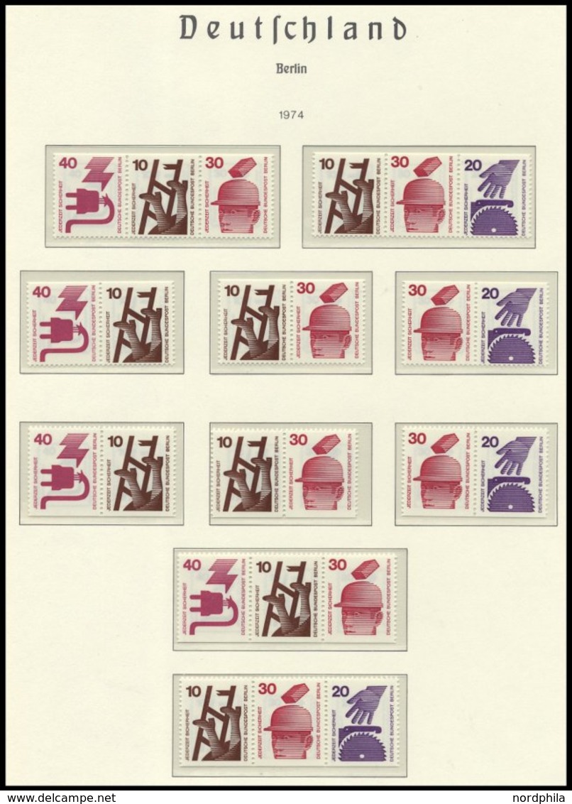 ZUSAMMENDRUCKE **, 1972/4, Unfallverhütung, Kleine Komplette Partie Der Mi.Nr. W 38 - KZ 9b, 695/6, 698/9C/D Einzelmarke - Usati