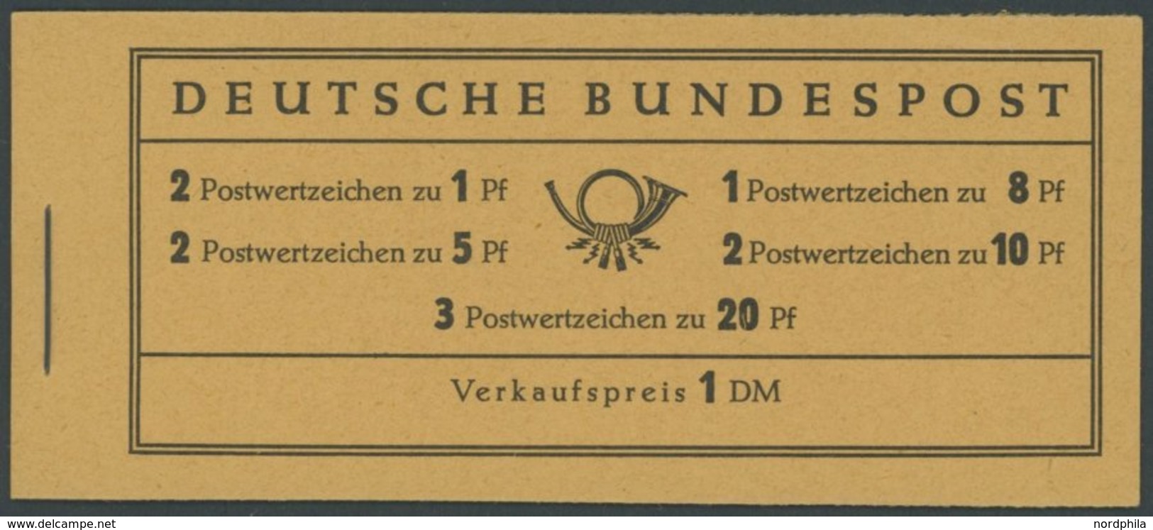 MARKENHEFTCHEN MH 4YI **, 1960, Markenheftchen Heuss Lieg. Wz., Erstauflage, Postfrisch, Pracht, Mi. 120.- - Autres & Non Classés