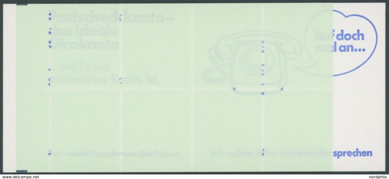 MARKENHEFTCHEN MH 21 **, 1977, Versuchsmarkenheftchen Mit 8 Unbedruckten Grünen Leerfeldern, Postfrisch, Pracht - Otros & Sin Clasificación