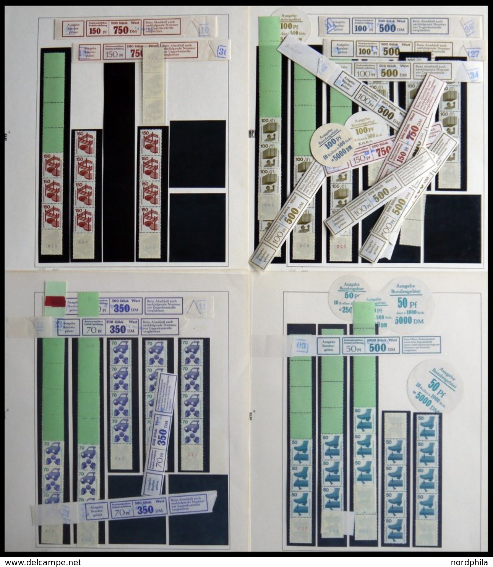 ROLLENMARKEN A. 694-703,773R **, 1971/3, Sammlung Unfallverhütung Mit Vielen Besseren Ausgaben, 3er-, 5er- Und 6er-Strei - Francobolli In Bobina