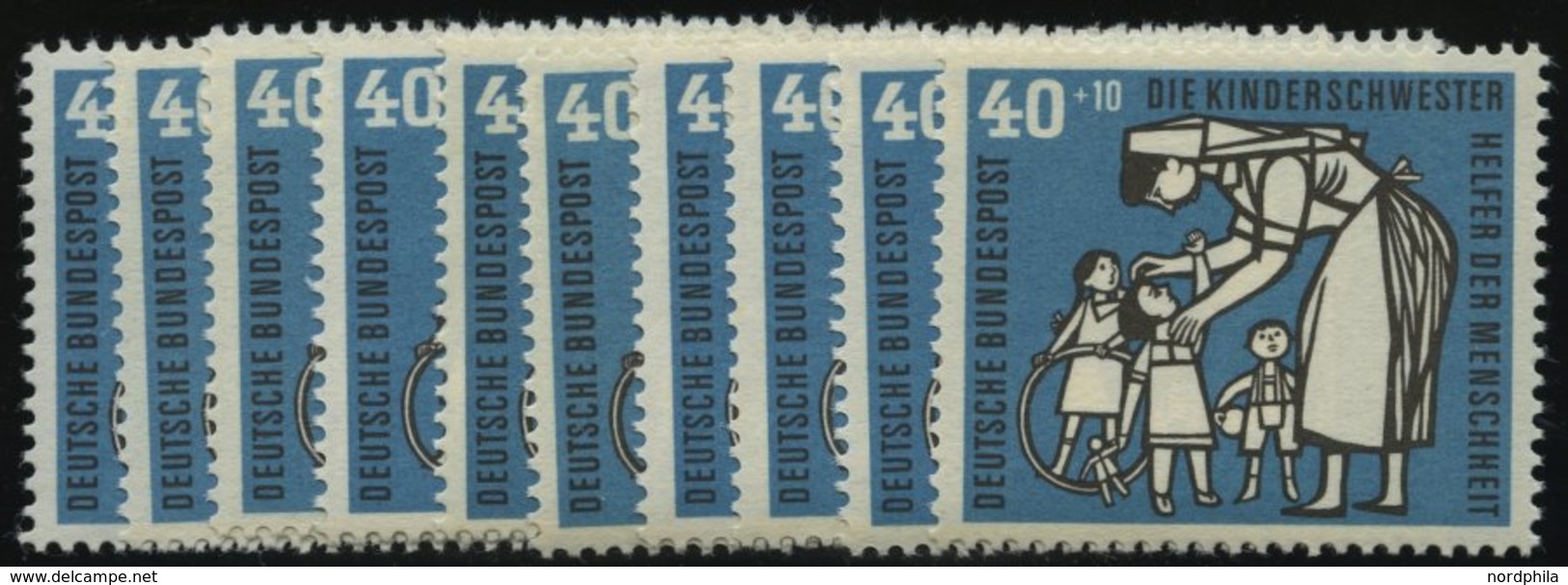 ENGROS 246 **, 1956, 40 Pf. Kinderpflege, 10 Prachtwerte, Mi. 150.- - Errors & Oddities