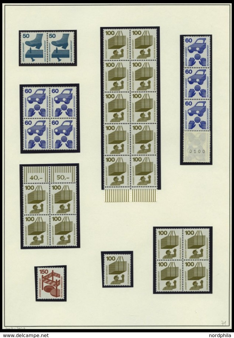 BUNDESREPUBLIK 694-703 Paar **, 1971, Unfallverhütung in waagerechten Paaren (9x), Pracht, Mi. 630.-