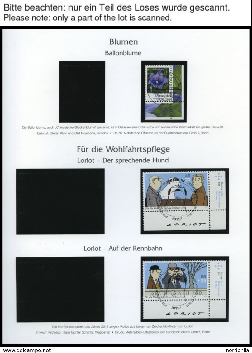 JAHRGÄNGE 2835-2899 O, 2011, Kompletter Jahrgang, Ohne Selbstklebende Marken, Jeweils Aus Der Rechten Unteren Bogenecke, - Used Stamps