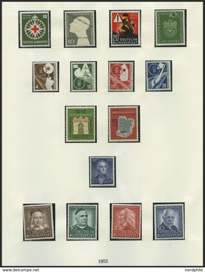 SAMMLUNGEN **, 1948-81, Postfrische Sammlung Bundesrepublik In 3 Lindner Falzlosalben, Bis Auf 25-90 Pf. Posthorn Komple - Used Stamps