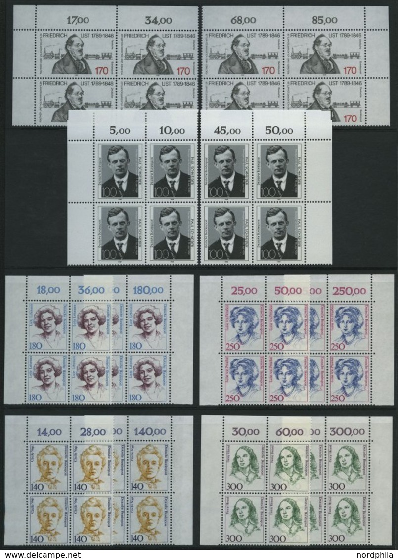 SAMMLUNGEN VB **, 1978-91, Viererblock-Sammlung, Bis Auf Ca. 10 Werte Komplett, Jeweils 2 Viererblocks Fast Nur Aus Den  - Usati