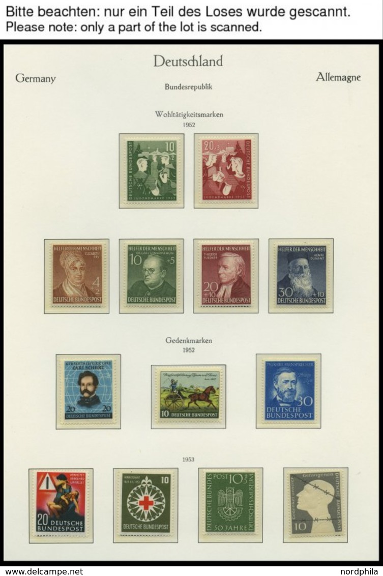 SAMMLUNGEN **, 1952-1977, Postfrische Komplette Sammlung Incl. Heuss Lumogen Und Lieg. Wz. Im Neuwertigen KA-BE-Falzlosa - Used Stamps