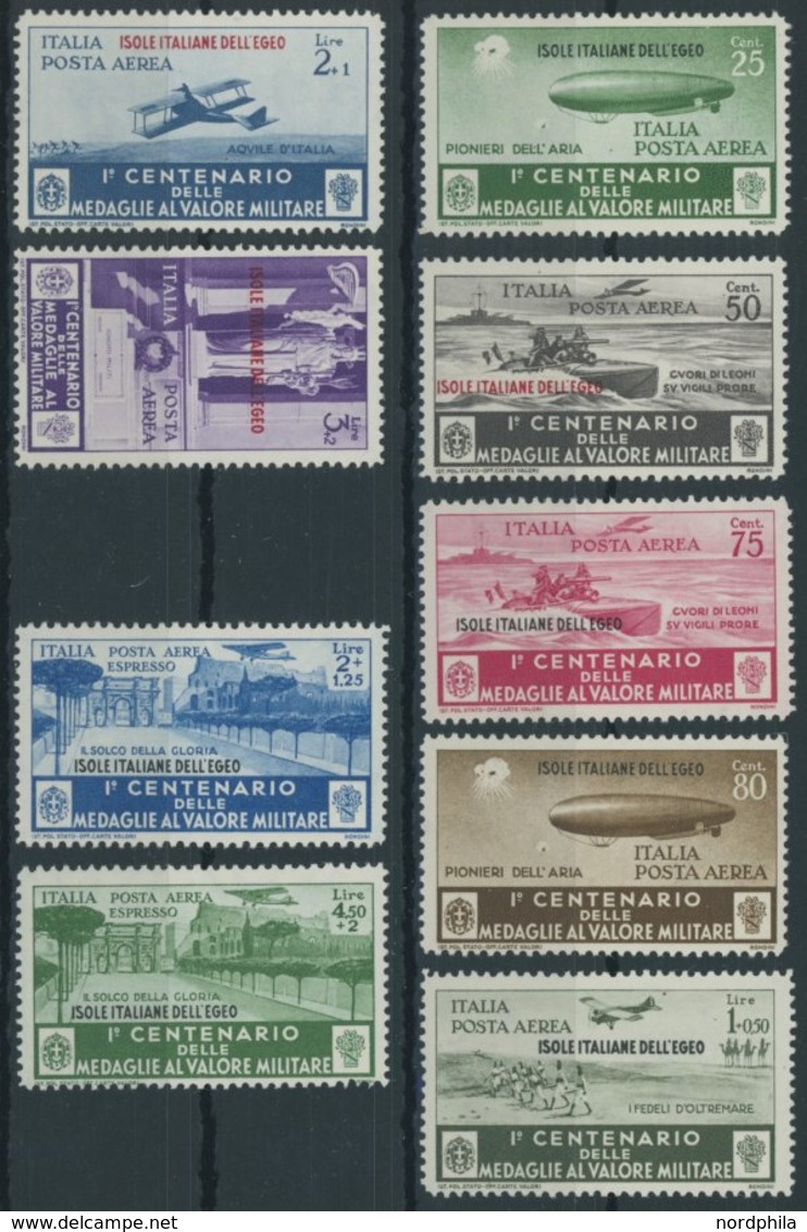 ÄGÄISCHE INSELN 157-65 *, 1935, Flugpost, Falzrest, 9 Prachtwerte - Aegean