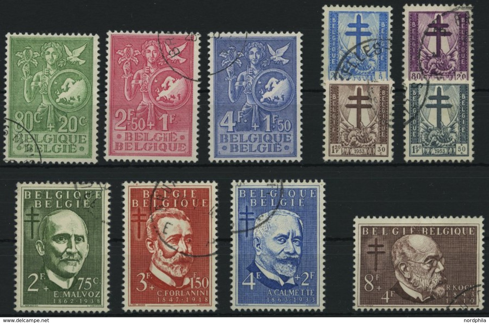 BELGIEN 976-78,979-86 O, 1953, Jugend Und TBC, 2 Prachtsätze, Mi. 85.- - Otros & Sin Clasificación