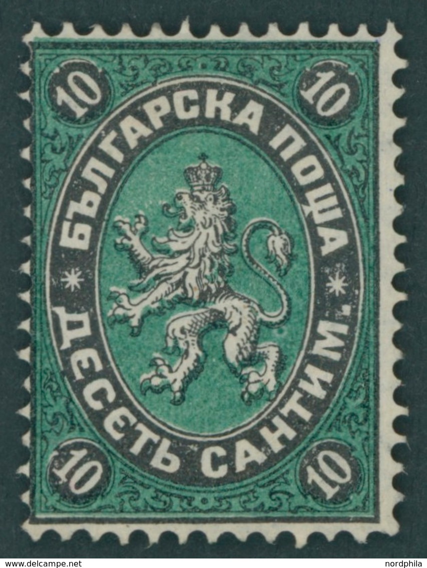 BULGARIEN 2 *, 1879, 10 C. Schwarz/grün, Falzrest, Pracht, R!, Signiert Thier, Mi. 900.- - Altri & Non Classificati