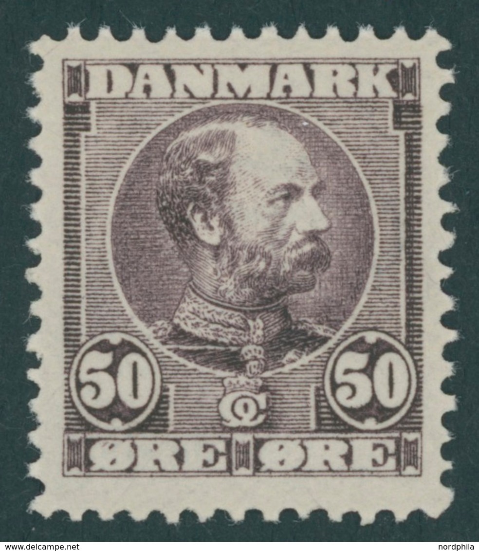 DÄNEMARK 51 **, 1905, 50 Ø Dunkellila, Postfrisch, Pracht - Usado