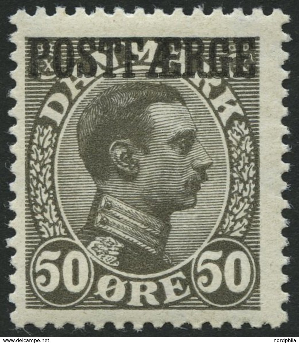 POSTFÄHREMARKEN Pf 8 *, 1922, 50 Ø Olivgrau, Falzrest, Pracht - Sonstige & Ohne Zuordnung