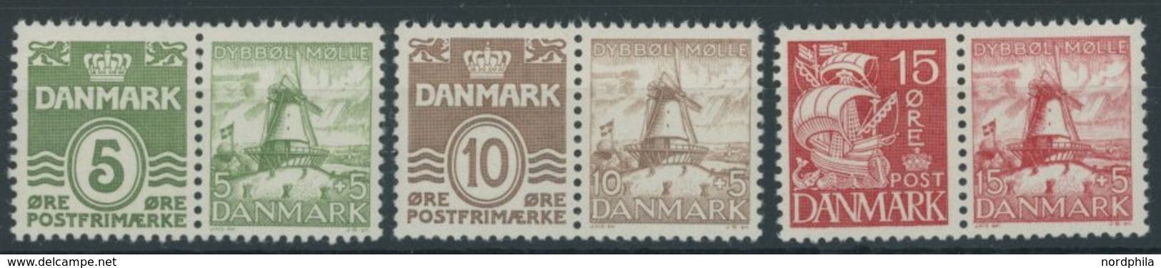 ZUSAMMENDRUCKE W 5-7 **, 1937, Hanssen-Fond, 3 Postfrische Prachtwerte - Sonstige & Ohne Zuordnung