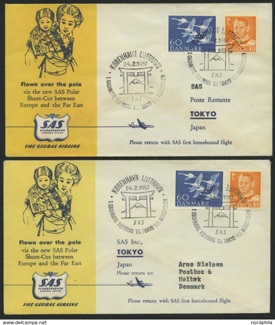 ERSTFLÜGE 1957-76, 4 Verschiedene SAS-Flugpostbelege, Pracht - Sonstige & Ohne Zuordnung