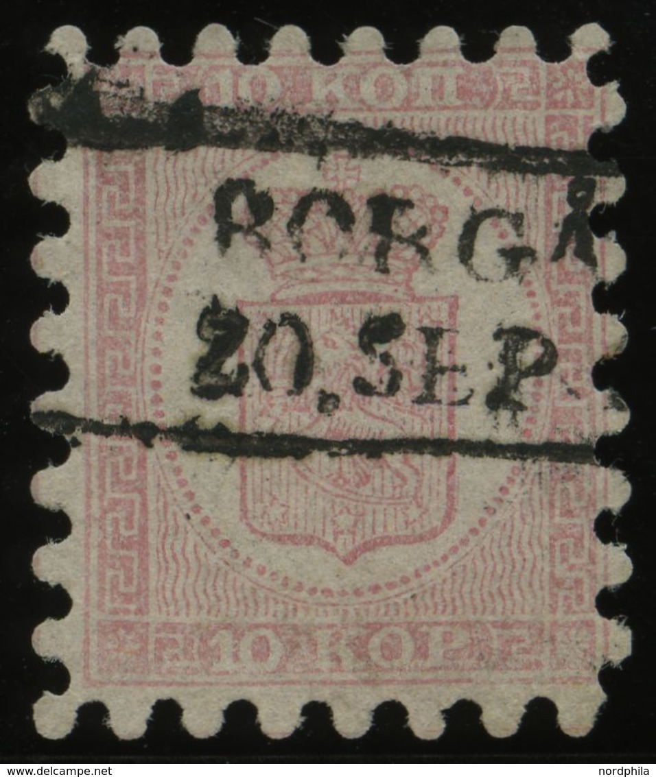 FINNLAND 4A O, 1860, 10 K. Rosakarmin Auf Rosa, R2 BORGA, Alle Zungen, Pracht - Altri & Non Classificati