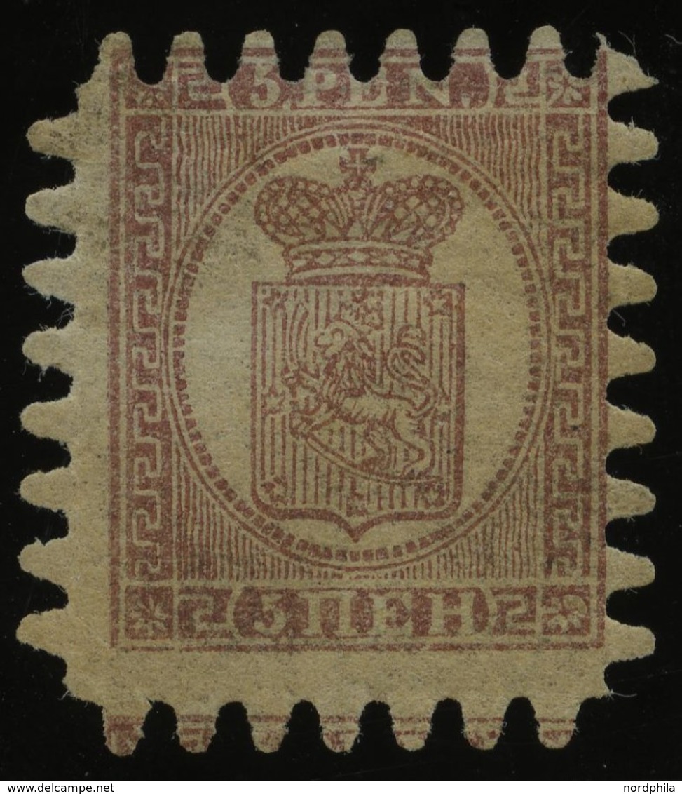 FINNLAND 5Cx *, 1867, 5 P. Braunlila Auf Blasslila, Etwas Fleckiger Originalgummi, Alle Zungen, Falzreste, Pracht, Mi. 5 - Otros & Sin Clasificación