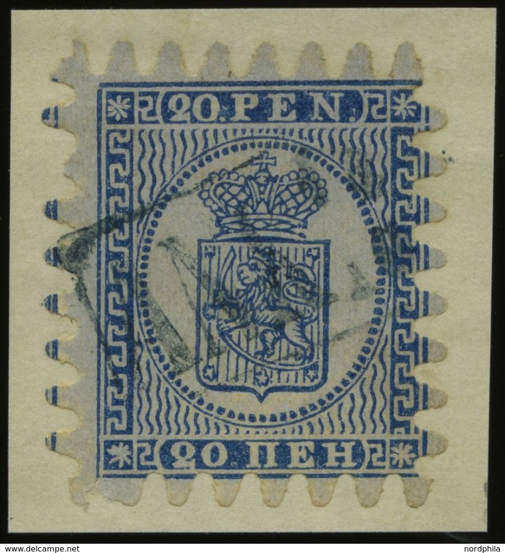 FINNLAND 8C BrfStk, 1866, 20 P. Blau, R1 ANK, Eine Verkürzte Zunge, Prachtbriefstück - Sonstige & Ohne Zuordnung