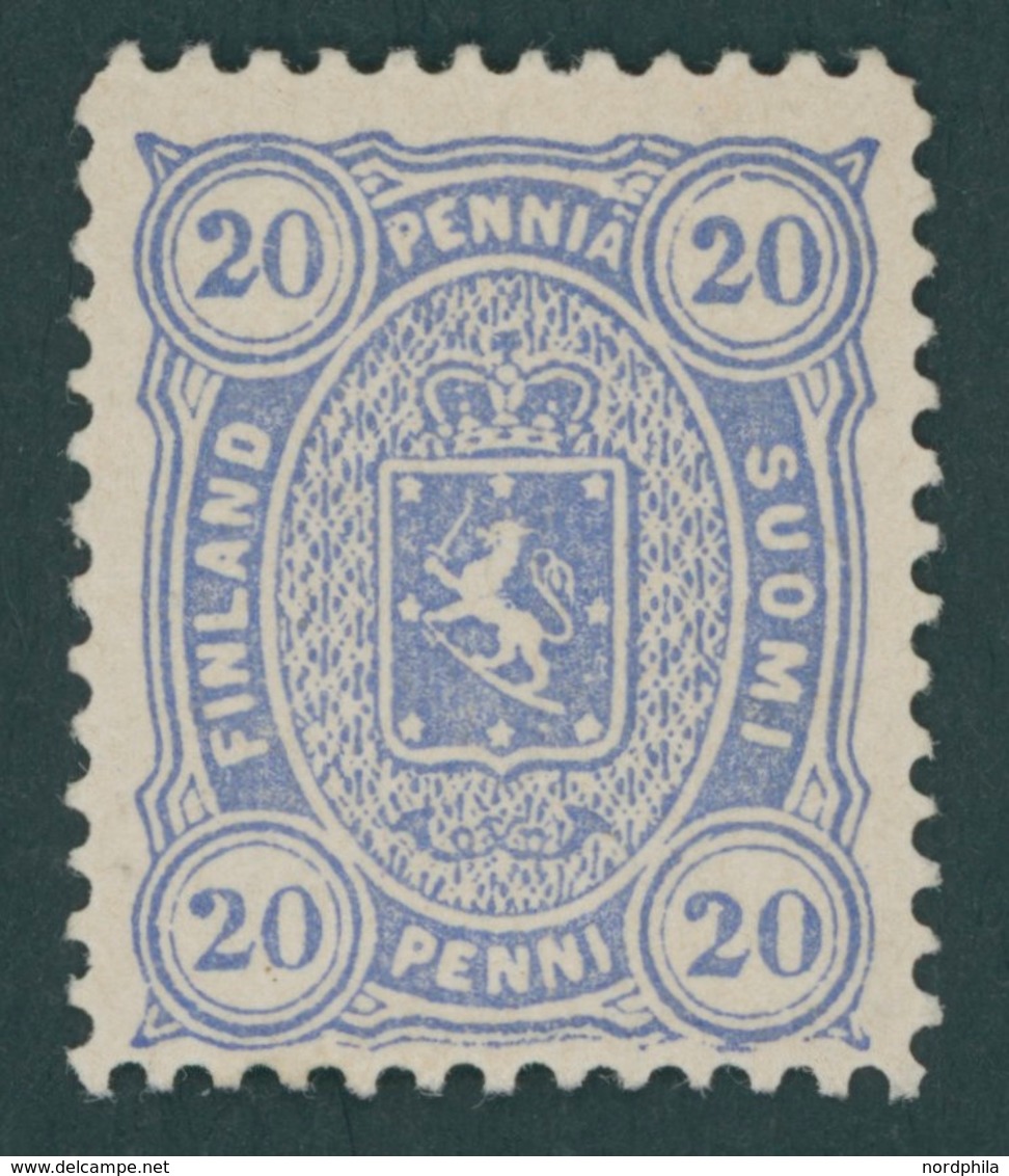 FINNLAND 16By *, 1881, 20 P. Blau, Gezähnt L 121/2, Falzrest, Pracht, Mi. 70.- - Sonstige & Ohne Zuordnung