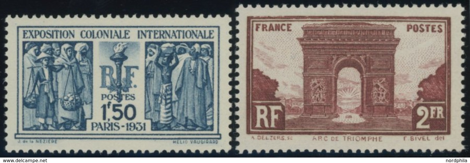 FRANKREICH 262/3 **, 1931, Kolonialausstellung Und Triumphbogen, Postfrisch, 2 Prachtwerte, Mi. 120.- - Sonstige & Ohne Zuordnung