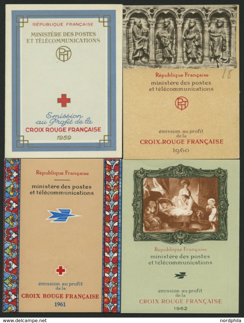 FRANKREICH MH **, 1959-62, 4 Verschiedene Markenheftchen Rotes Kreuz, Pracht, Mi. 140.- - Sonstige & Ohne Zuordnung