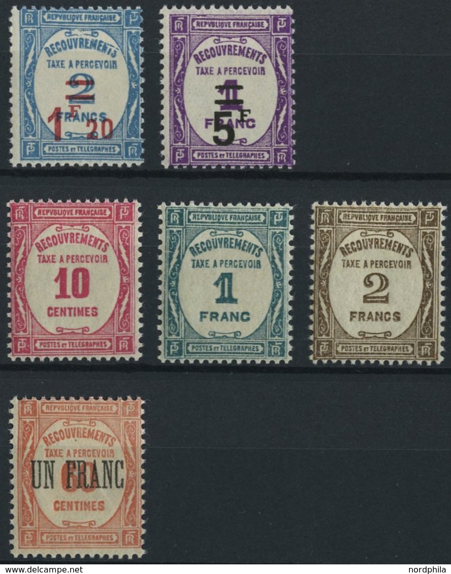 PORTOMARKEN P 62-67 *, 1929/31, Postauftragsmarken, Falzreste, 6 Prachtwerte - Impuestos