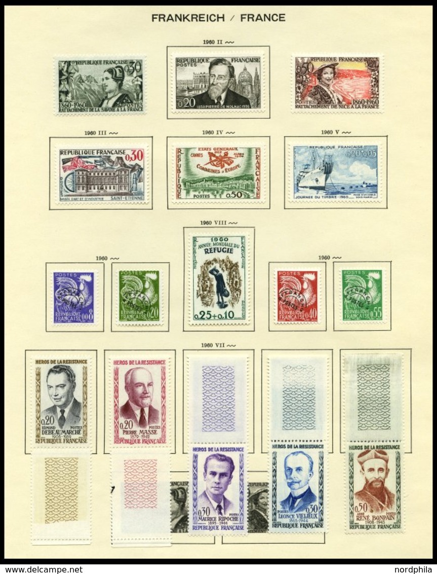 SAMMLUNGEN *, Ungebrauchte Sammlung Frankreich Von 1960-72 Auf Schaubek-Seiten, Bis Auf Wenige Werte Komplett, Fast Nur  - Collections