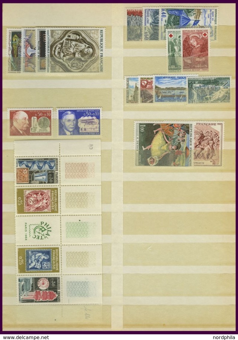 LOTS **, 1960-68, saubere postfrische Dublettenpartie mit Dienst-u. Unescomarken, mit Nr. 1480 5x, meist Pracht, günstig