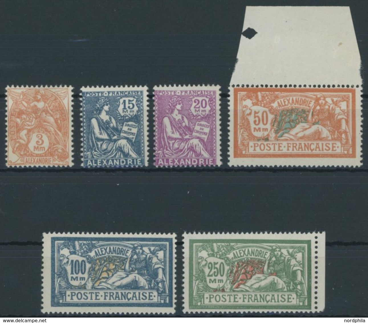 FRANZ.POST IN ÄGYPTEN 75-80 **, 1927/9, 3 Mm. - 250 Mm. Freimarken, Postfrischer Prachtsatz - Autres & Non Classés