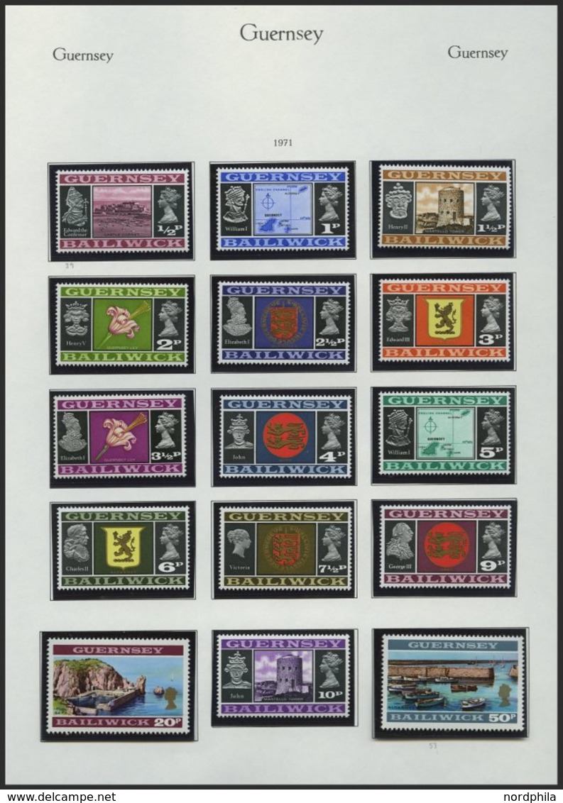 GUERNSEY **, Komplette Postfrische Sammlung Guernsey Von 1969-83 Auf KA-BE-Seiten, Prachterhaltung, Mi. 270.- - Guernesey