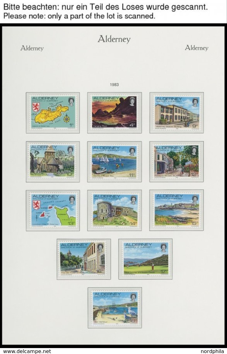 GUERNSEY-ALDERNEY **,o , 1983-85, Komplett Postfrisch Und Gestempelt Auf KA-BE Falzlosseiten, Prachterhaltung, Mi. 130.- - Guernesey