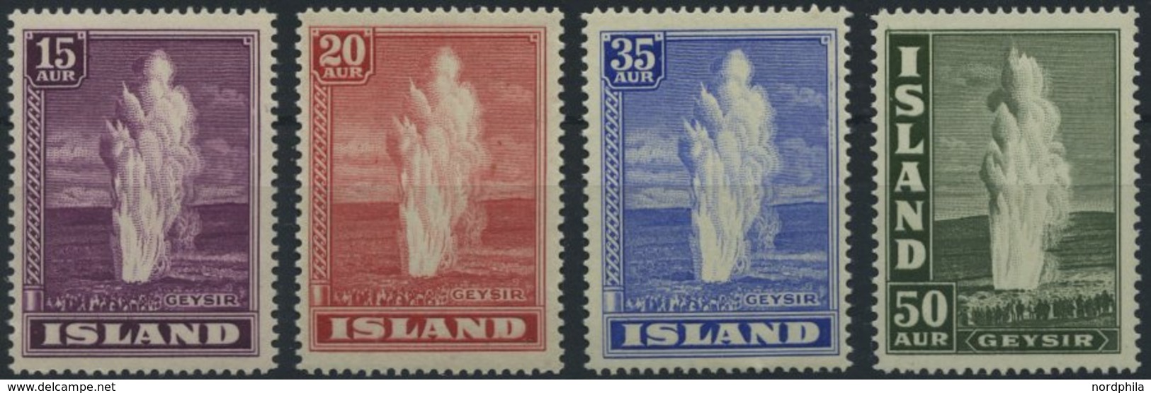 ISLAND 193-96 **, 1938, Geysir, Prachtsatz, Mi. 110.- - Sonstige & Ohne Zuordnung