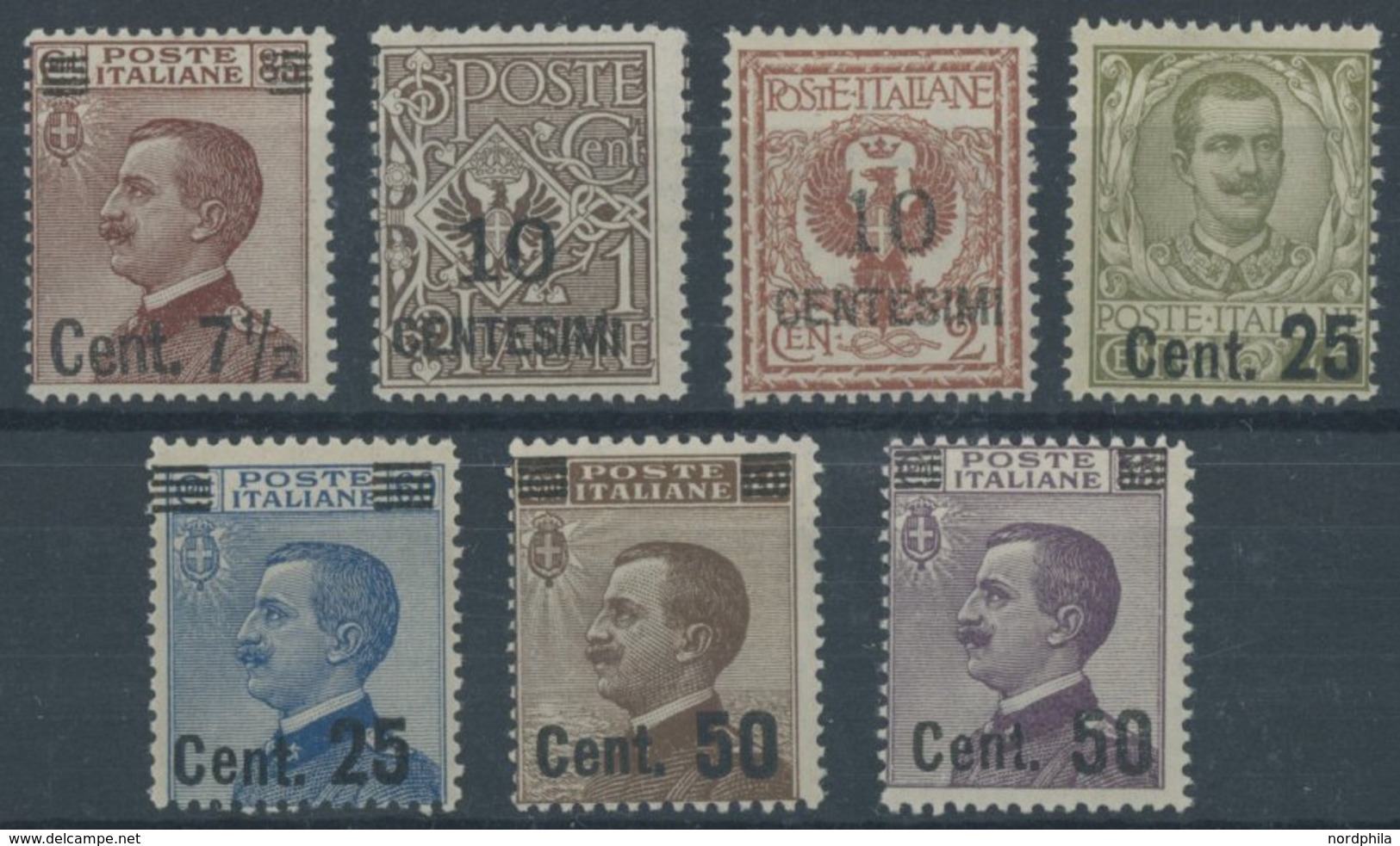 ITALIEN 166-72 **, 1923, 71/2 C. Auf 85 C. - 50 C. Auf 55 C. König Viktor Emanuel III Postfrischer Prachtsatz, Mi. 90.- - Sin Clasificación