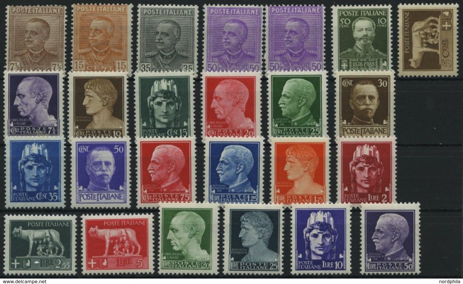 ITALIEN 281-84,299-317 *, 1928/8, König Viktor Emanuel III Und Serie Imperiale, Falzrest, 2 Prachtsätze - Ohne Zuordnung