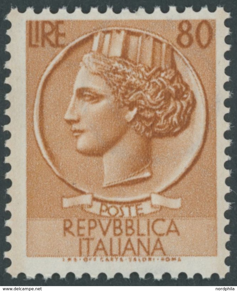 ITALIEN 891 **, 1953, 80 L. Orangebraun, Wz. 3, Postfrisch, Pracht, Mi. 120.- - Sin Clasificación