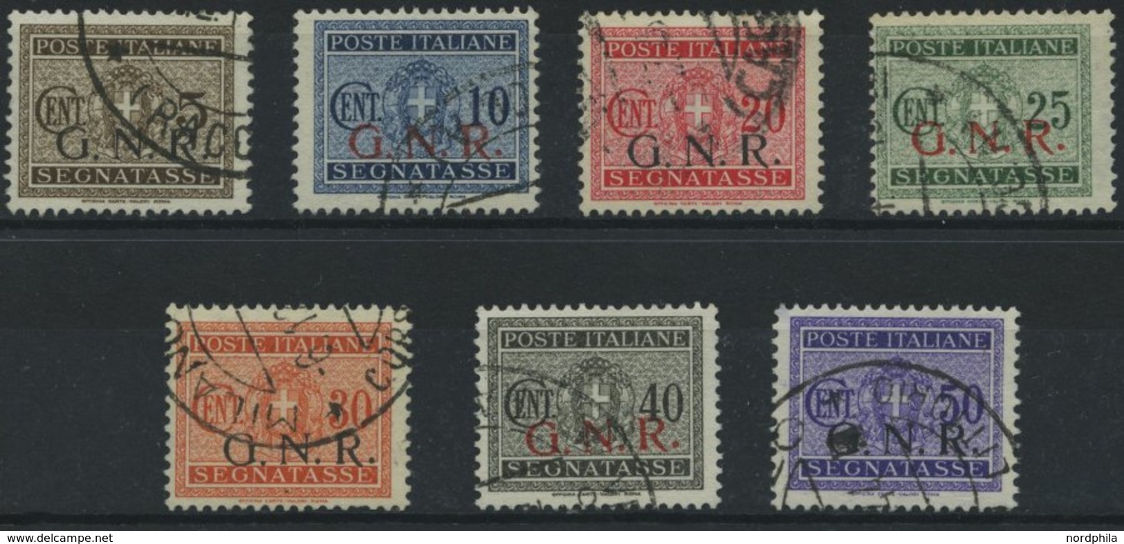 MILITÄRPOST-G.N.R. 44-50 O, 1934, 5 - 50 C. Portomarken, 30 C. Ein Stumpfer Zahn Sonst 7 Prachtwerte, Mi. 360.- - Ohne Zuordnung