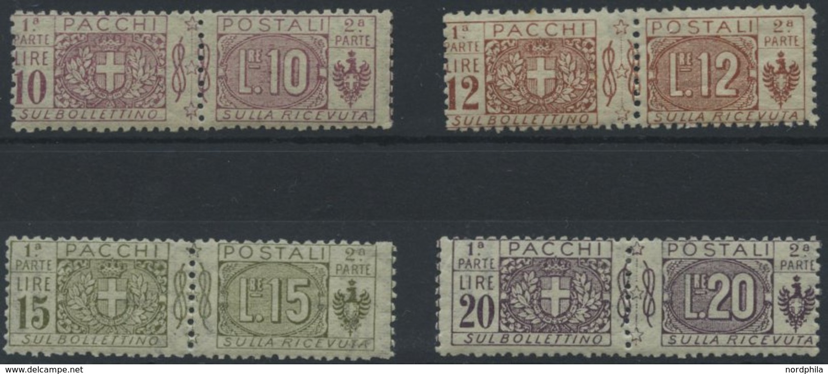 PAKETMARKEN Pa 16-19 *, 1921/22, Wappen Und Wertziffer, Falzrest, Prachtsatz - Postal Parcels